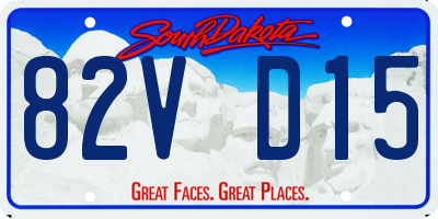 SD license plate 82VD15
