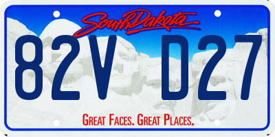SD license plate 82VD27