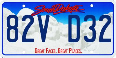 SD license plate 82VD32