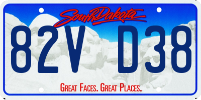 SD license plate 82VD38