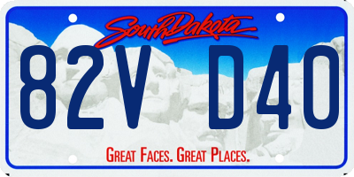 SD license plate 82VD40