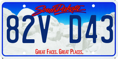 SD license plate 82VD43
