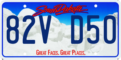 SD license plate 82VD50
