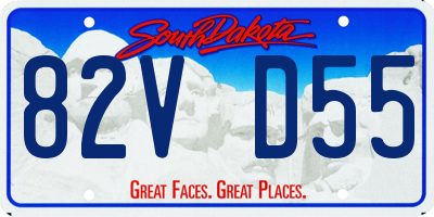 SD license plate 82VD55