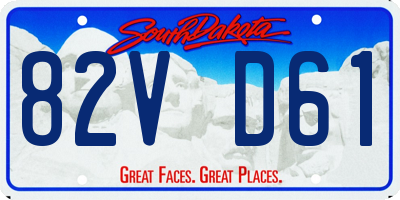 SD license plate 82VD61