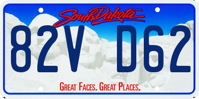 SD license plate 82VD62