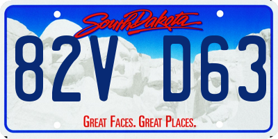 SD license plate 82VD63