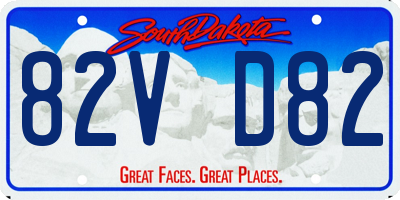 SD license plate 82VD82