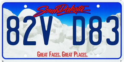 SD license plate 82VD83