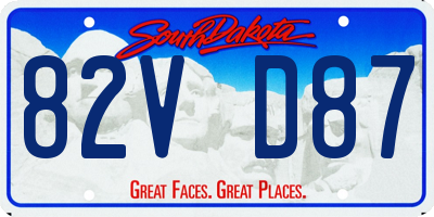 SD license plate 82VD87