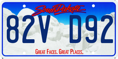 SD license plate 82VD92