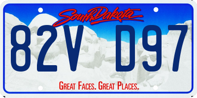 SD license plate 82VD97
