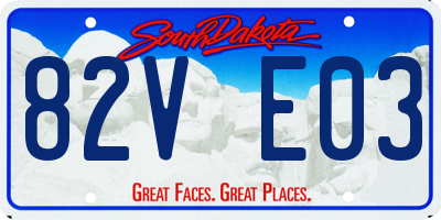 SD license plate 82VE03