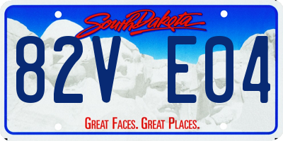 SD license plate 82VE04