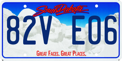 SD license plate 82VE06