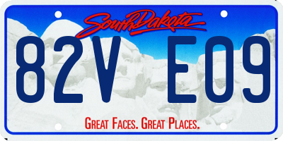 SD license plate 82VE09