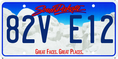 SD license plate 82VE12