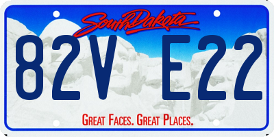 SD license plate 82VE22
