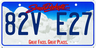 SD license plate 82VE27