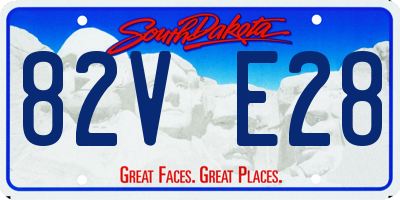 SD license plate 82VE28
