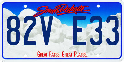SD license plate 82VE33