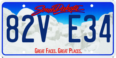 SD license plate 82VE34