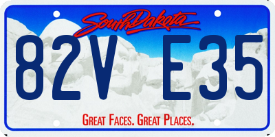 SD license plate 82VE35