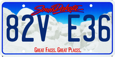 SD license plate 82VE36
