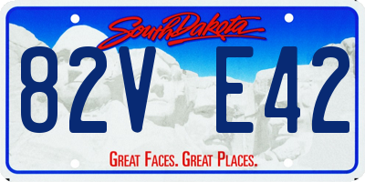 SD license plate 82VE42