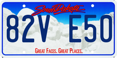 SD license plate 82VE50