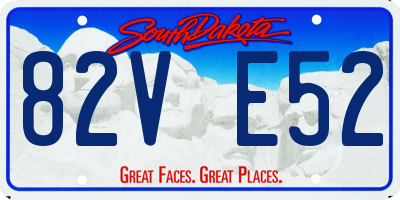 SD license plate 82VE52