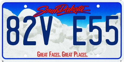 SD license plate 82VE55