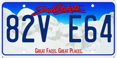 SD license plate 82VE64