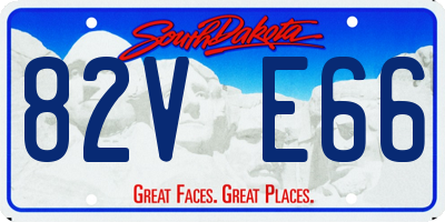 SD license plate 82VE66