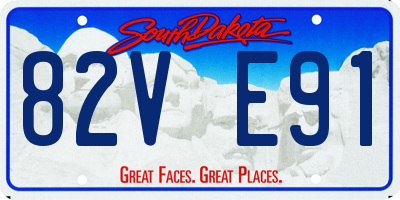 SD license plate 82VE91
