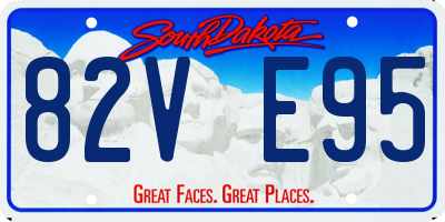 SD license plate 82VE95