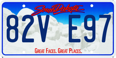 SD license plate 82VE97