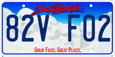 SD license plate 82VF02