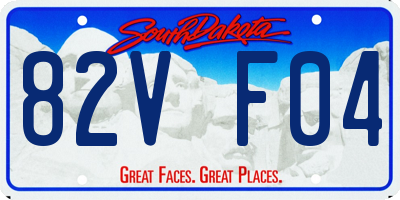 SD license plate 82VF04