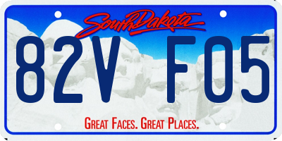 SD license plate 82VF05
