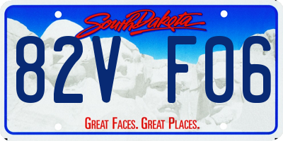 SD license plate 82VF06