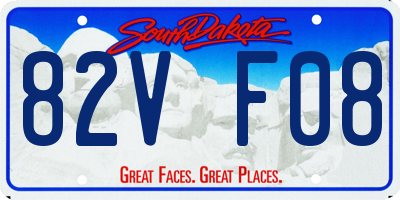 SD license plate 82VF08