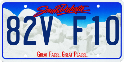 SD license plate 82VF10