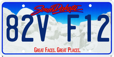 SD license plate 82VF12