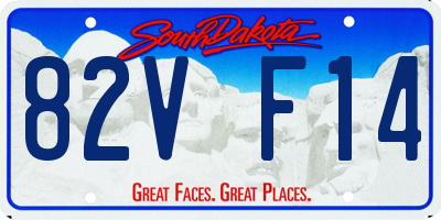 SD license plate 82VF14