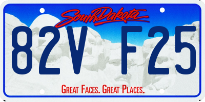 SD license plate 82VF25