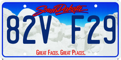 SD license plate 82VF29