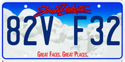 SD license plate 82VF32