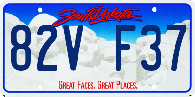 SD license plate 82VF37