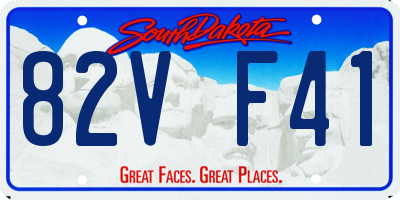 SD license plate 82VF41